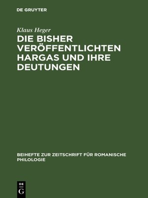 cover image of Die bisher veröffentlichten Hargas und ihre Deutungen